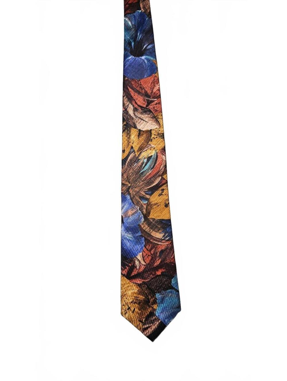 Jeffrey Scott Vintage Tie Abstract Floral Art Print Multicolor Made in USA